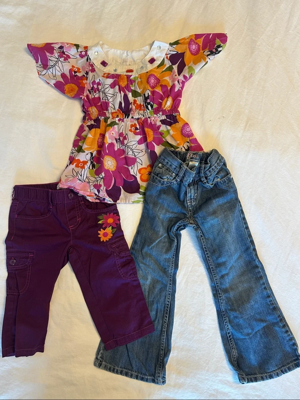 Gymboree Pink and Purple Floral Girls Set